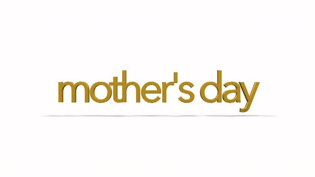Rolling Mothers Day text on white gradient color, motion abstract business, promo and holidays style background