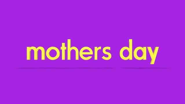 Rolling Mothers Day text on purple gradient color, motion abstract business, promo and holidays style background