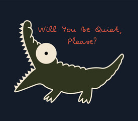 Crocodile drawing t-shirt printing and graphic print design for various jobs