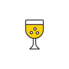 Wine Glass icon design with white background stock illustration