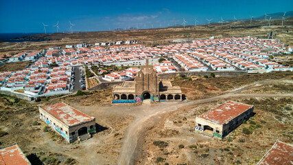 Tomas aéreas con dron del antiguo Sanatorio y leprosería de Abades y Abona, Tenerife, Canarias.