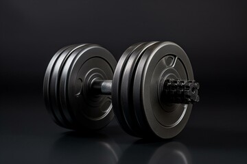 Obraz na płótnie Canvas Iron Dumbbell Isolated on white background. Sport and Recreation Concept. Generative AI