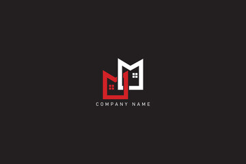 M and real Estate logo design 