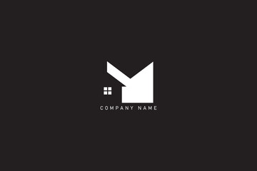 M and real Estate logo design 