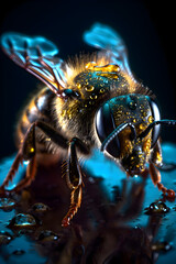 Bee close up, AI generated, vasp, insect