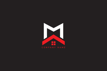 M and real Estate logo design 