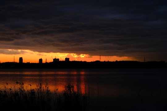 印旛沼の夕焼け３８