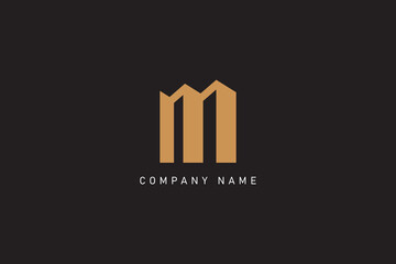M and real Estate logo design 