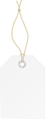 Fototapeta premium Blank paper price vector tags or gift tags in different shapes. Set of labels with cord.
