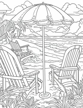 Adult Coloring Pages Robots, Factories, Animals, Women, and Cake AI Generated
