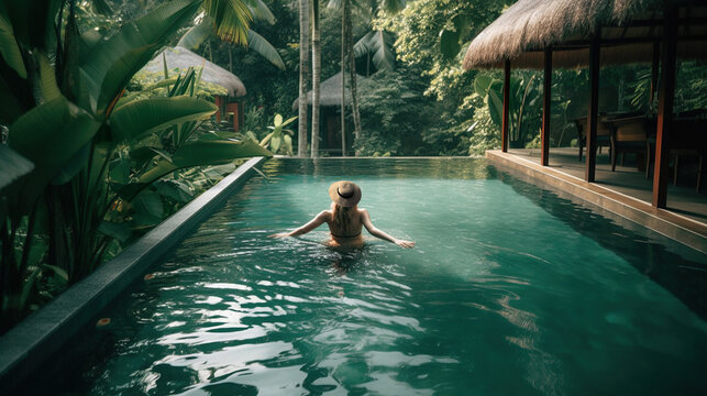 Ausspannen im Urlaub, Thailand, Frau genießen