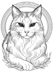 Coloring Pages for Kids Animals and Mystical Creatures in Fairy-tale Landscapes AI Generated
