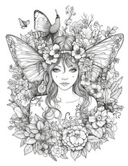 Adult Coloring Pages Robots, Factories, Animals, Women, and Cake AI Generated
