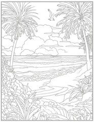 Coloring Pages for Kids Animals and Mystical Creatures in Fairy-tale Landscapes AI Generated
