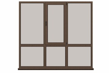 windows in the interior isolated on white background, 3D illustration, cg render