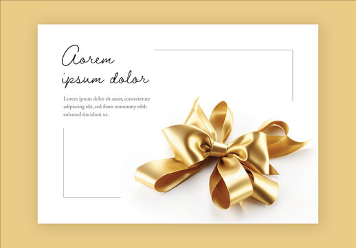Minimal Christmas Card Layouts With Golden Bow and Generative AI