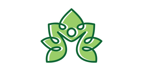 logo design health fitness people icon vector illustration