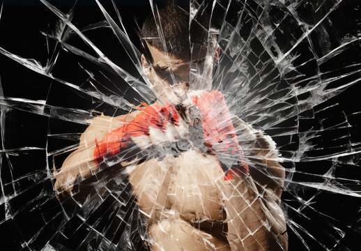 Broken Glass Photo Effect Mockup With Generative AI