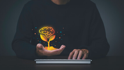 growing brain tree AI Genesis Emotional Intelligence Growth Concept