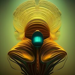 Distorted vivid algae armchair 