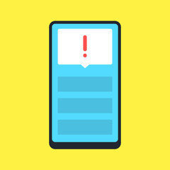 Alert, smartphone notification, warning, important message concepts. Vector.