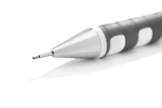 Close-up mechanical pencil isolated on white background   