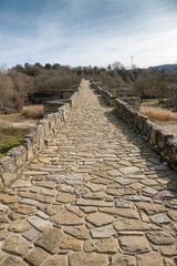 Medieval bridge of Capella in Huesca Aragon Spain