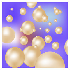Chaotic silver balls on colorful futuristic background