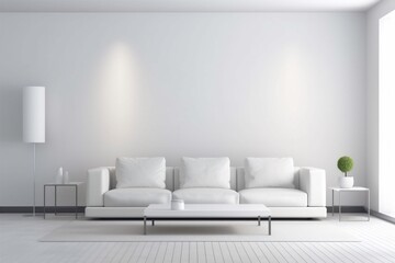 interior background light wall empty loft cushion modern luxury lounge decoration. Generative AI.