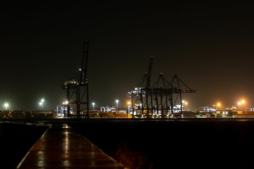 Fototapeta premium Beautiful view of port at night