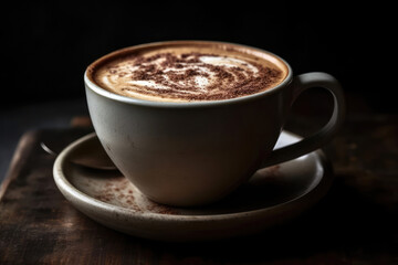 Reishi Mushroom Tea Latte With Almond Milk. Generative AI