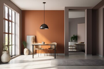 Fototapeta premium interior wall plant window lifestyle room white living living room light new luxury. Generative AI.