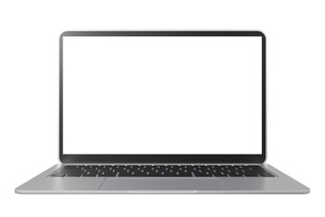 Laptop with blank screen or mock up computer for apply screen display on web and app isolated on white background, 3D render illustration - obrazy, fototapety, plakaty