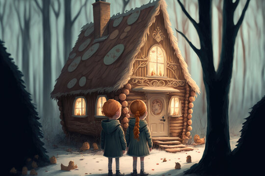 Classic Children Story Hansel And Gretel Stock Illustration - Download  Image Now - Hansel, Fairy Tale, House - iStock