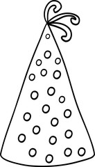 Doodle party paper hat with dots