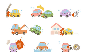 車の保険（イラストセット）