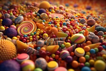 Fototapeta na wymiar Mixed Candy Background. Image created with Generative AI technology