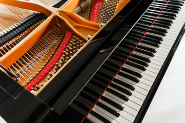 Luxury grand piano with open lid