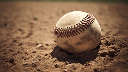 Fototapeta na wymiar baseball in the mud generative ai