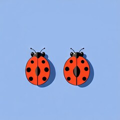 ladybug on a blue background,generative Ai.