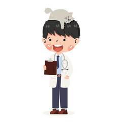 Doctor hold clipboard with paper documents