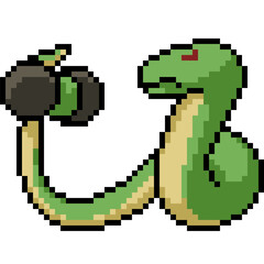 Fototapeta premium pixel art snake work out