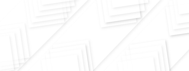 White abstract on gray background. space design concept. Geometric lines angles shapes in white and gray layer. White square vector background for cards, flyer, poster, banner,	