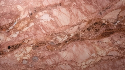 a close up of a marble surface with a brown vein. Generative Ai