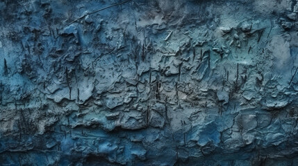 a close up of a blue and black painting with a white border. Generative Ai