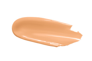 Smear of facial foundation is light beige in color. Isolated  PNG
