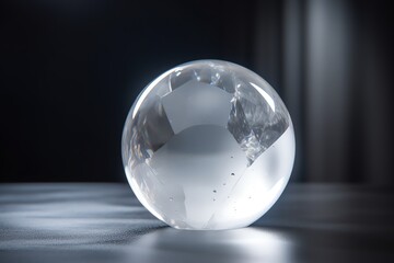 Glossy white ice ball. Generative AI