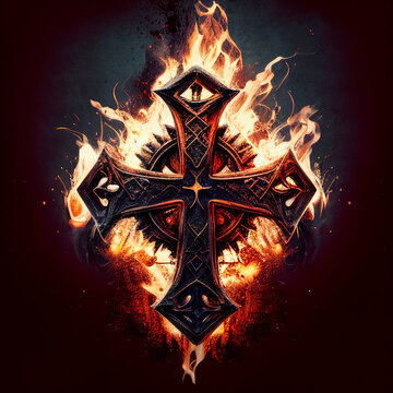 cross on fire