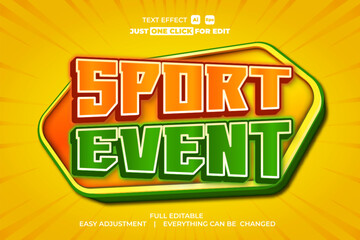 Sport day event vector text effect editable