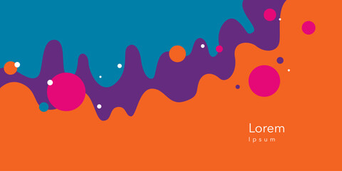 abstract liquid banners flat geometric color fluid background decoration decorative shapes paint design template splash wave